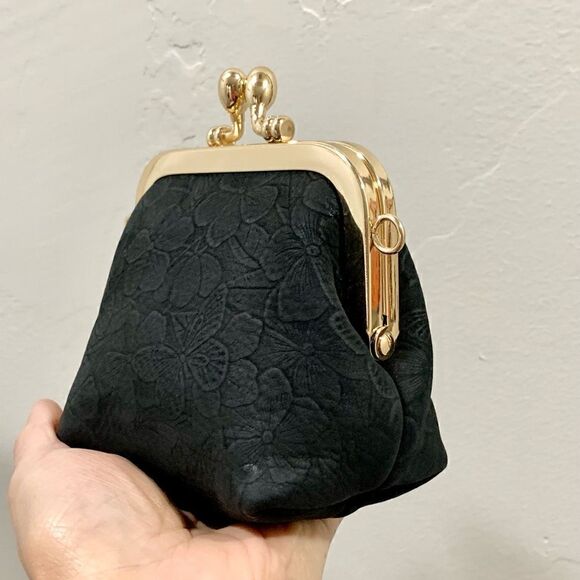 Handmade Genuine NuBuck Leather Floral Embossed Wristlet/Coin Pouch/Crossbody - Picture 9 of 14